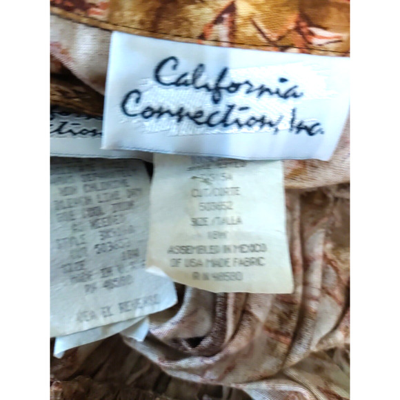 Vintage California Creations Women's Top Skirt Set Brown Orange 18 W - Picture 4 of 10